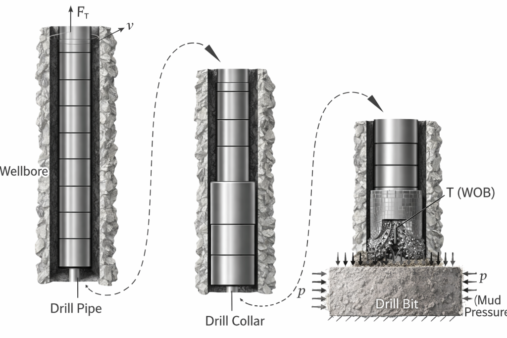 Oil and Gas Drilling Process Schematic Diagram